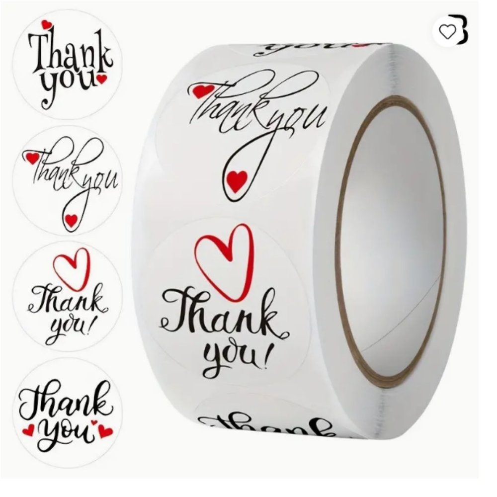 Thank you Stickers - 500 pcs - NWT